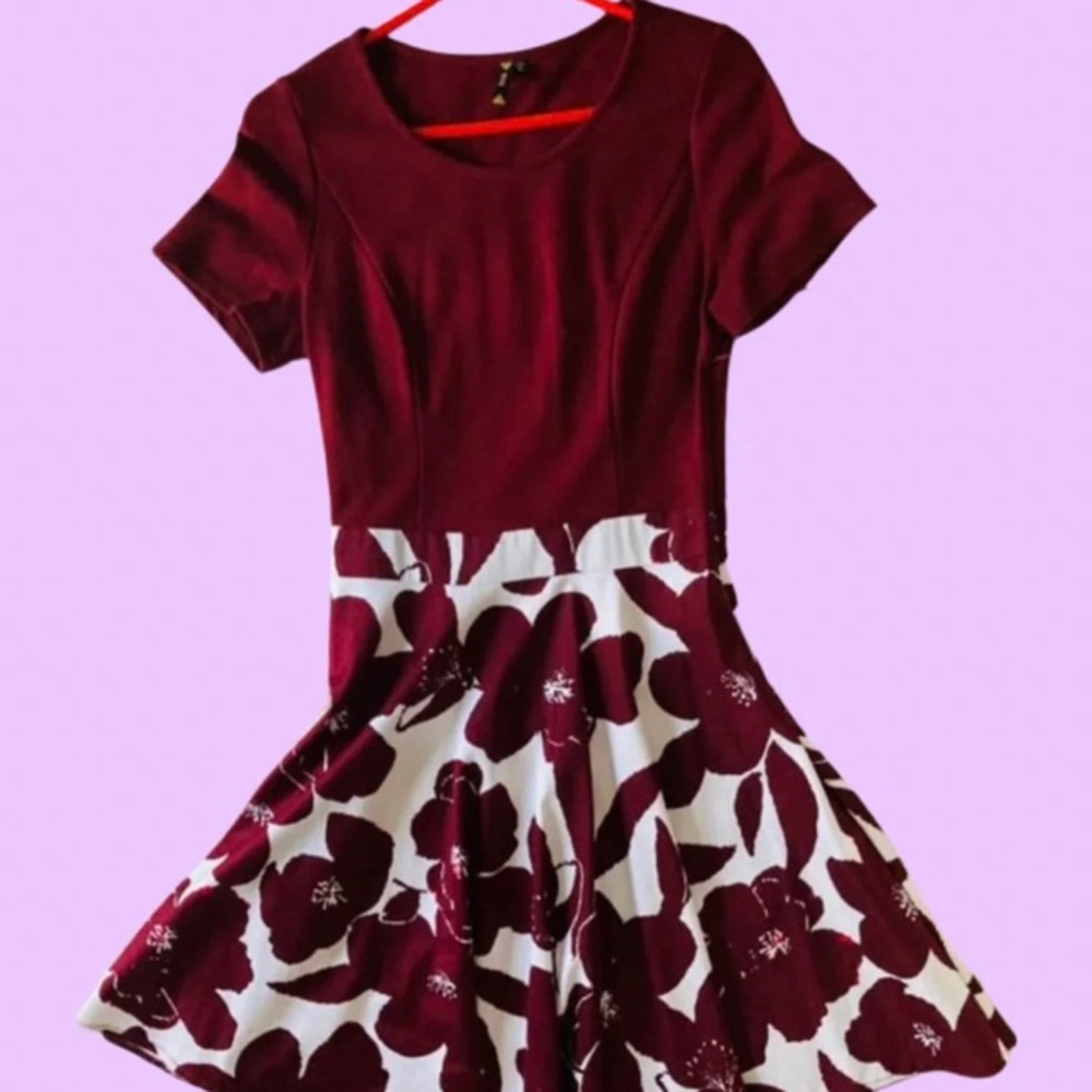 Burgundy Floral Dress